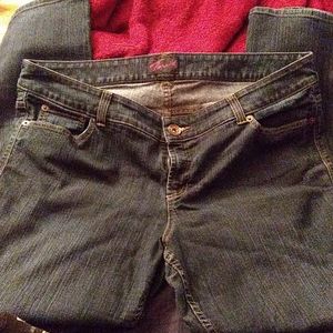 Flared dark rinse jeans